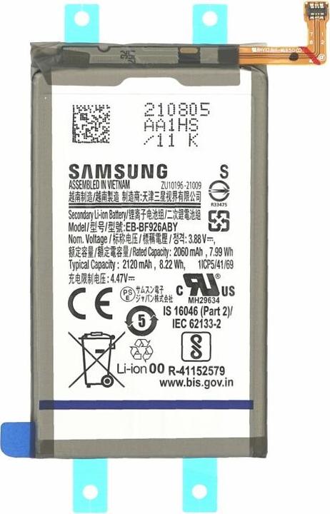 Actual product image Samsung Battery EB-BF926ABY (Main) F926 Galaxy Z Fold 3 5G GH82-26236A