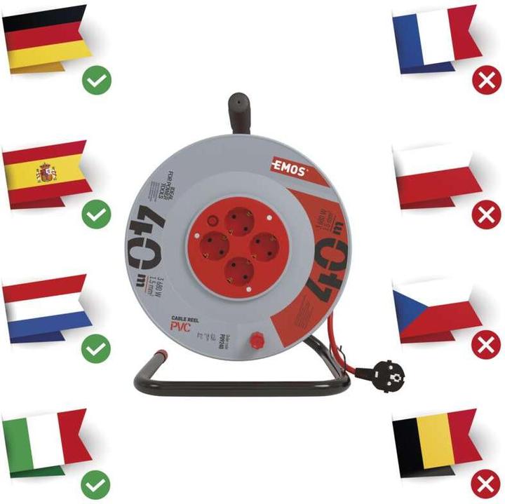 Immagine prodotto Emos Avvolgicavo per uso interno IP20 | Schuko 40 m (40 m)