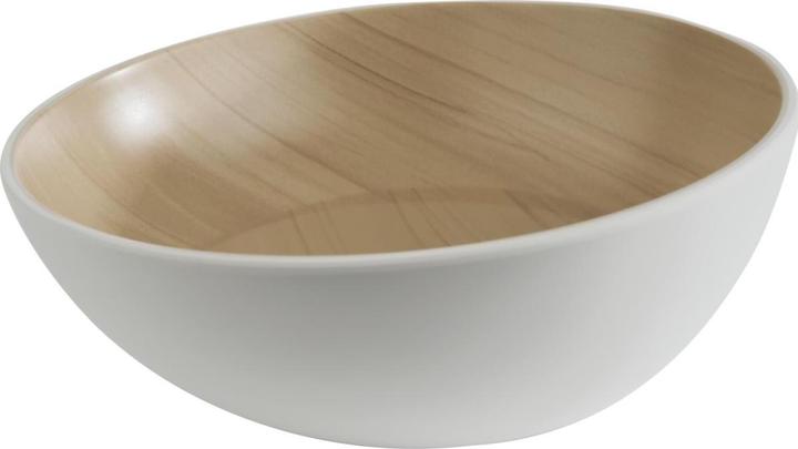 APS Skål Frida Lock 1.0 ltr Ø21.5x8.5 cm melamine Hvid/Traelook,1 pc
