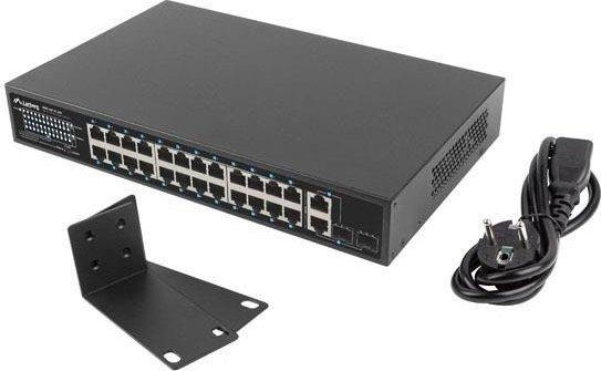 Produktbild Lanberg Switch niezarządzalny PoE+/2x Combo Rack 19" Gigabit Ethernet (26 Ports)