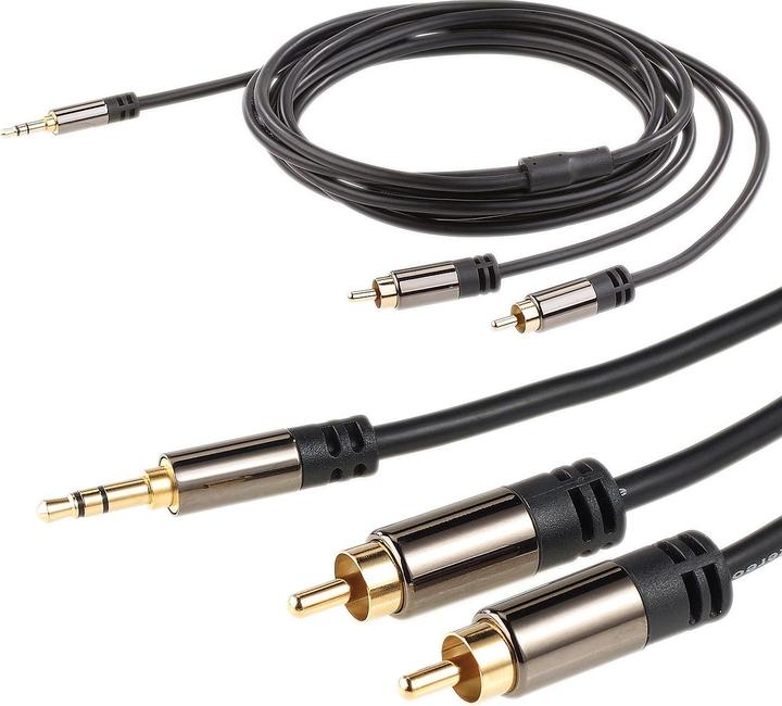 Produktbild Auvisio Premium-Stereo-Kabel 3,5-mm-Klinke auf 2 Cinch-Stecker (2 m, Cinch)
