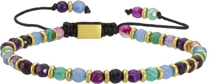 Bijouteria Armband (27.50 cm, Jade, PVD Beschichtung (goldfarben), Achat, Edelstahl, Nylon)
