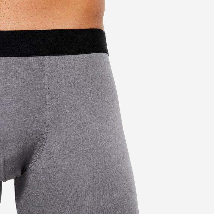 Immagine prodotto Domyos Boxer da uomo in cotone confezione da 3 pezzi - nero/grigio/blu (XL, confezione da 3)