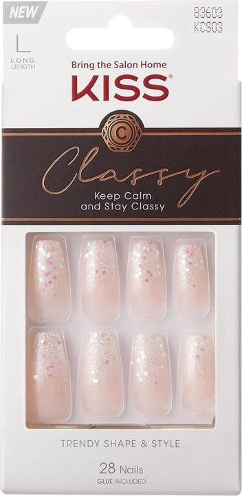 Actual product image KISS Classy Nails - Scrunchie (Nail styling set, Artificial nails, Beige, Pink)