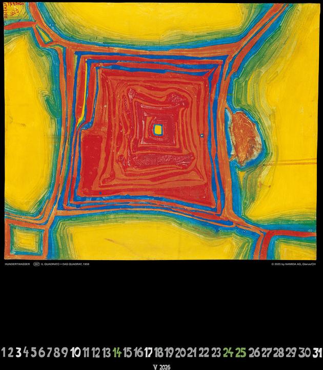 Produktbild Hundertwasser Art Calendar 2026 (44 x 34 cm, Harter Einband, Deutsch)