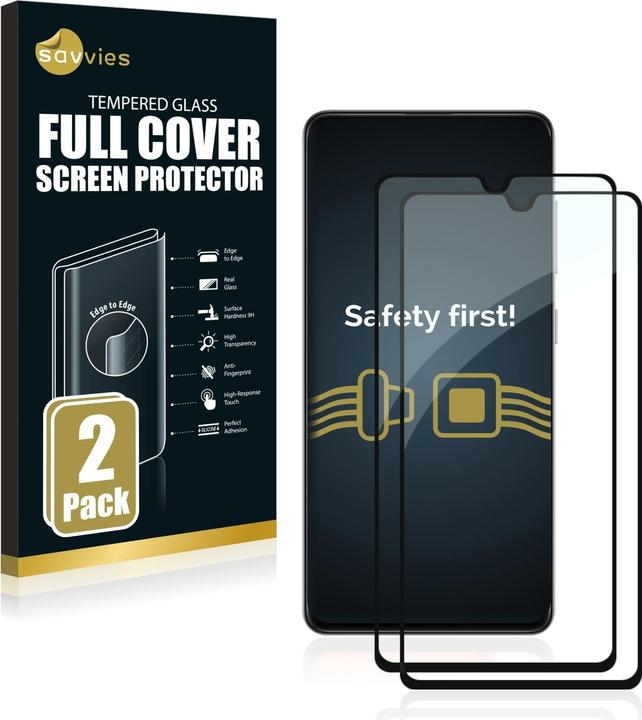 Produktbild Savvies Full-Screen Displayschutz Panzerglas Schutzglas (2 Stück, Samsung Galaxy A41)