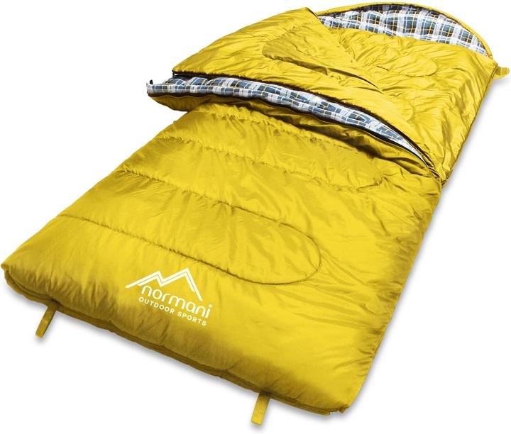 Actual product image Normani 4-in-1 sleeping bag "Antarctica" (zip right) Yellow (220 cm)
