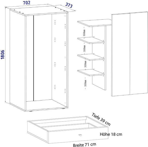 Nutritional values and ingredients VCM Holz Mehrzweckschrank Serie Vandol mit Drehtüren (70 x 40 cm)