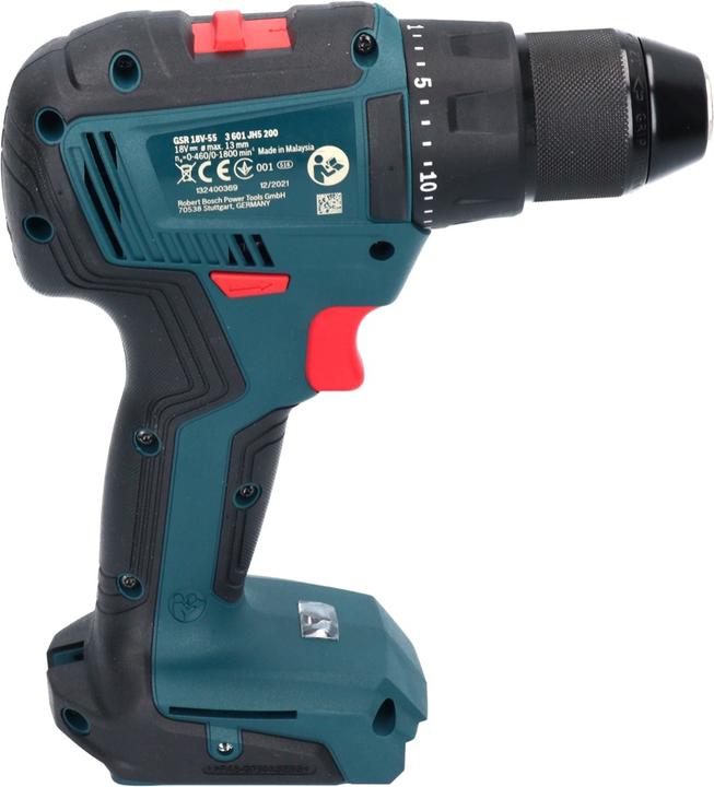 Image du produit Bosch Professional Bosch GSR 18V-55 Professional Perceuse-visseuse sans fil 18 V 55 Nm Brushless + 1x batterie 2,0 Ah (Fonctionnement sur batterie)