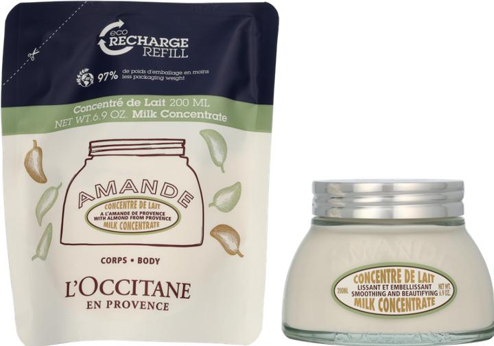 Actual product image L'Occitane Almond Duo Milk Concentrate 200ml & Eco Refill 200ml (400 ml)