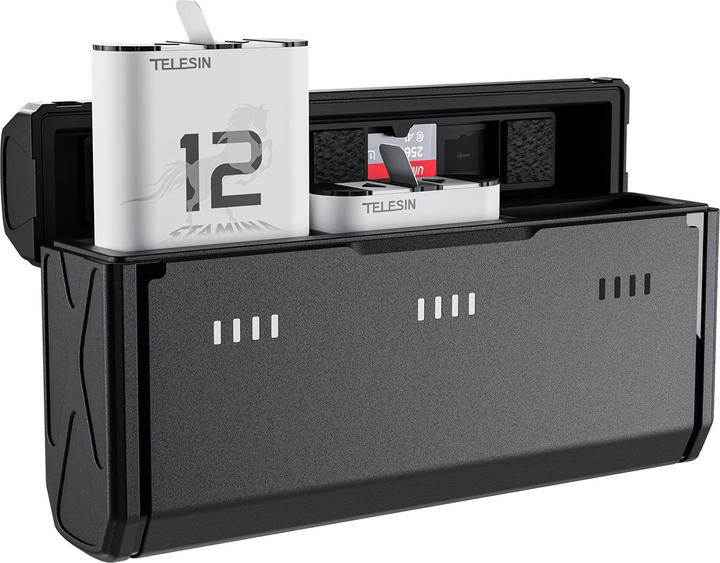 Produktbild Telesin Pocket size 3-slot charger box and 2pcs Stamina battery kit for GoPro Hero 9/10/11/12 Batter (Hero 9, Hero 10, Hero 12, Hero 11)