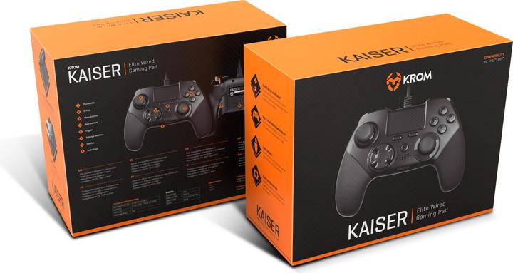 Immagine prodotto Krom Kaiser Black Gamepad USB analogico/digitale per PC (PC, PS3, PS4)