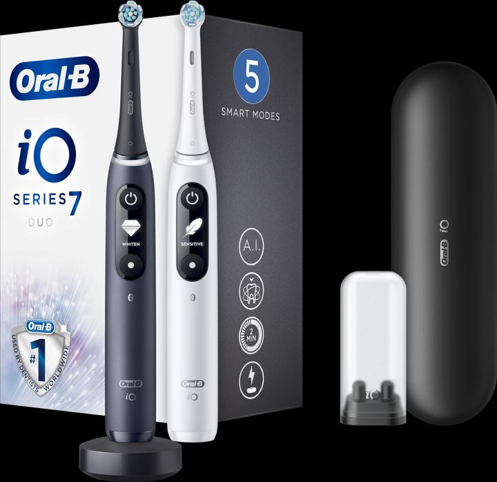Image du produit Oral-B iO7 Duo Blanc Noir (Brosse à dents oscillo-rotative)