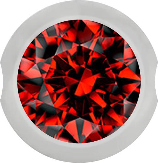 Star Piercing Ball Closure Kugel silber mit Kristall rot (Chirurgenstahl 316L, ohne Messing)