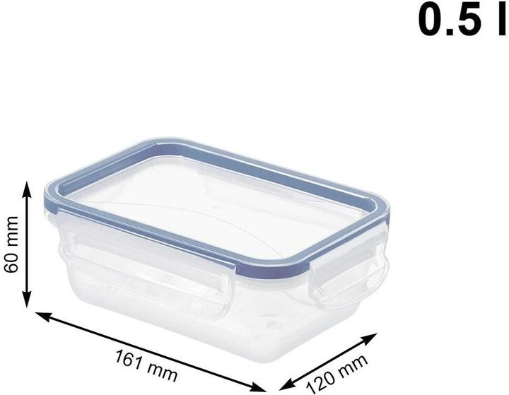 Image du produit Rotho Lot de 4 pots pour réfrigérateur 0.5 l CLIC & horizon blue (0.50 l)