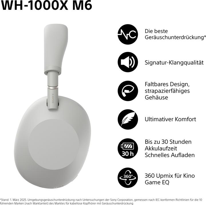 Actual product image Sony WH-1000XM6 (ANC, 30 h, Wireless, Cable)