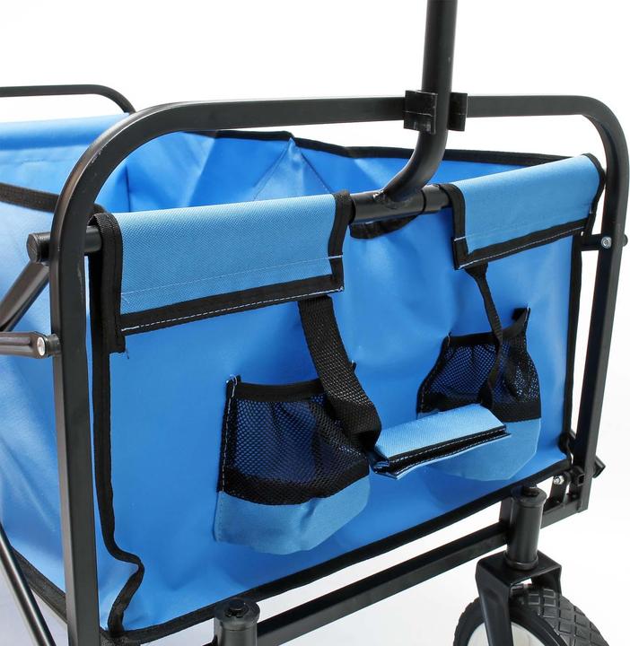 Actual product image Toboli Foldable Handcart with Tyres and Handle for Off-Road Use, blue, loading space 80x46cm