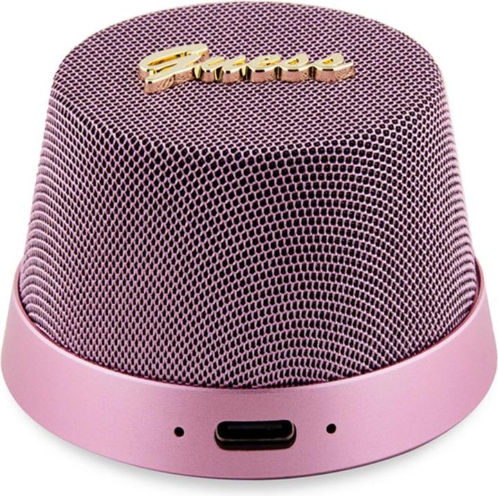 Actual product image Guess głośnik Bluetooth GUWSC3ALSMP Speaker Stand różowy/pink Magnetic Script Metal (12 h)
