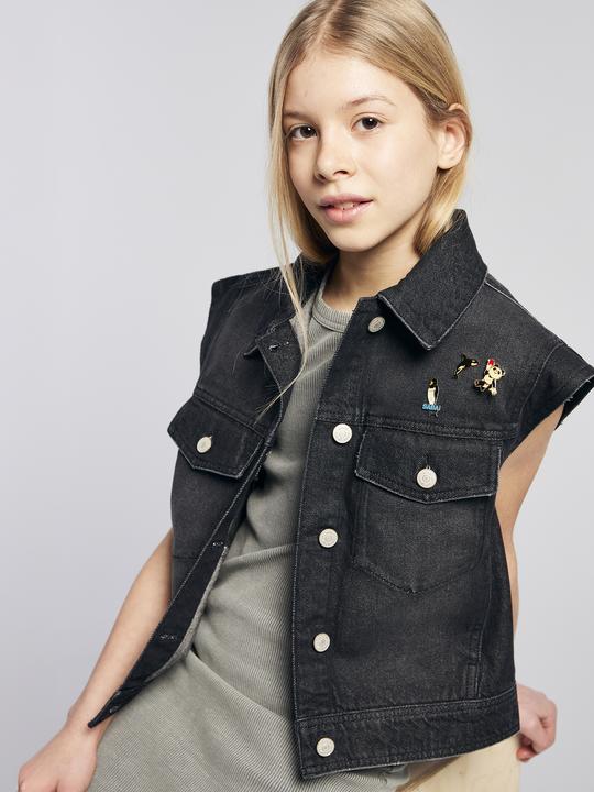 Actual product image Jonen Mädchen Jeansweste Oversize-Look (128)