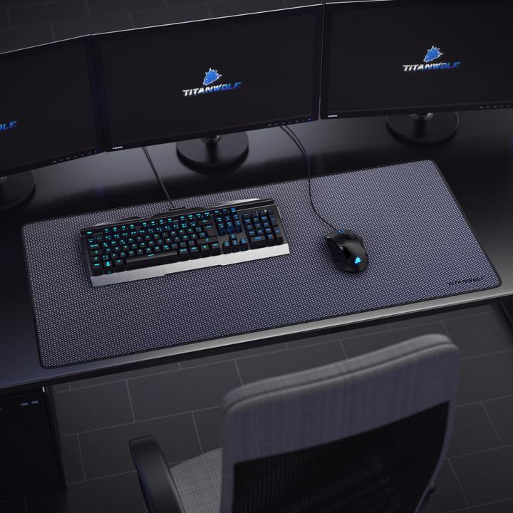 Actual product image Titanwolf Gaming mouse pad XXL, smooth fabric, speed mouse mat 900 x 400mm large surface, diamond motif (Wide)