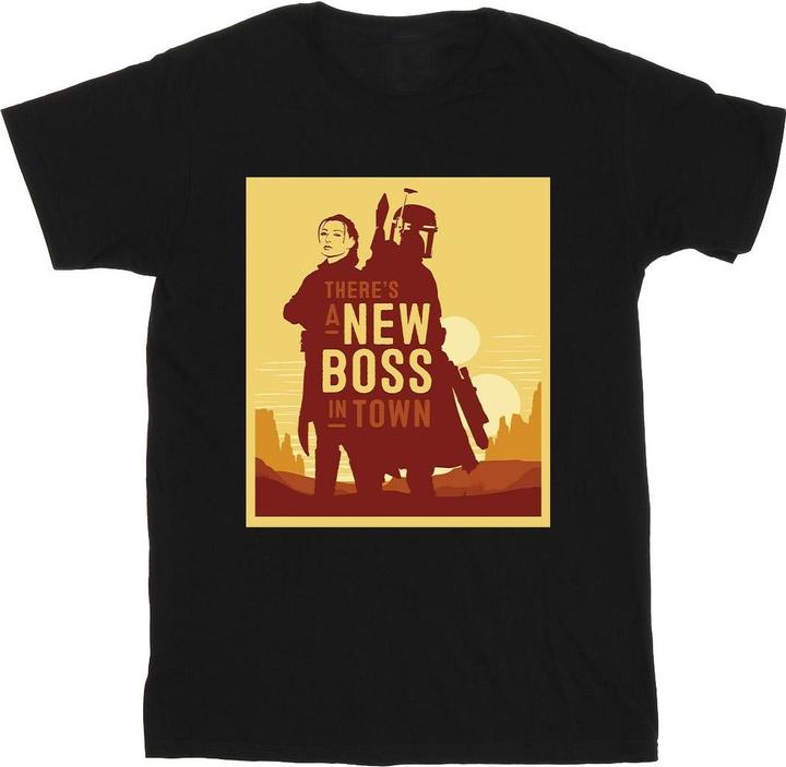 Star Wars The Book Of Boba Fett New Boss Sun Silhouette TShirt (S)