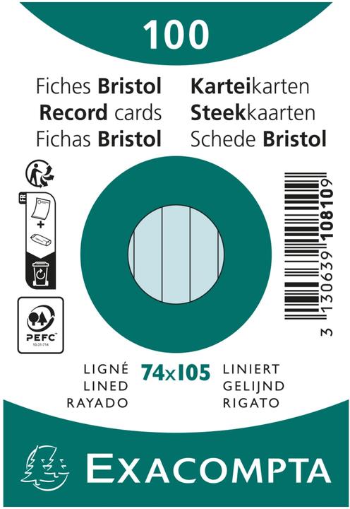 Energy Label Exacompta Index cards (74 x 105 mm, 205 g/m², 100 x)