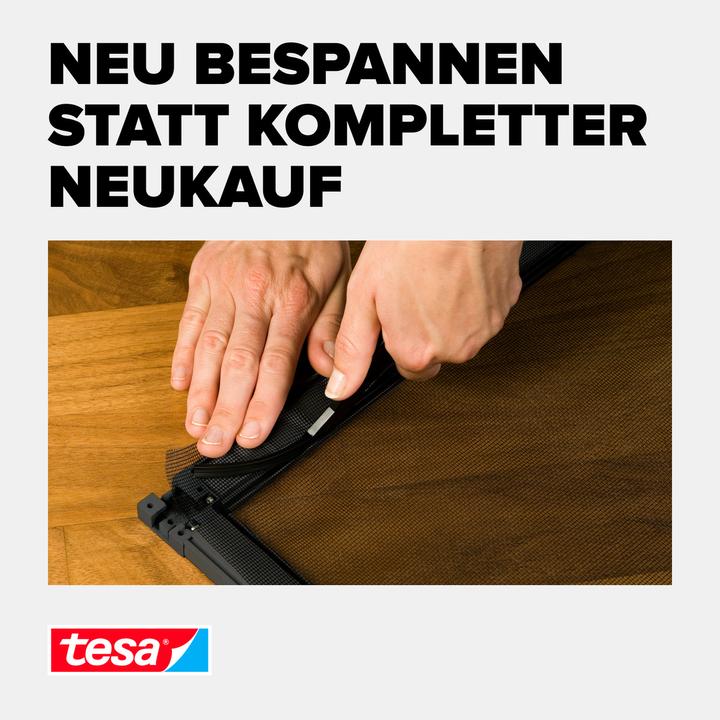 Produktbild tesa Insektenschutz Alu COMFORT Ersatzrolle, für Fenster & Türen, ohne Bohren (120 x 250 cm)