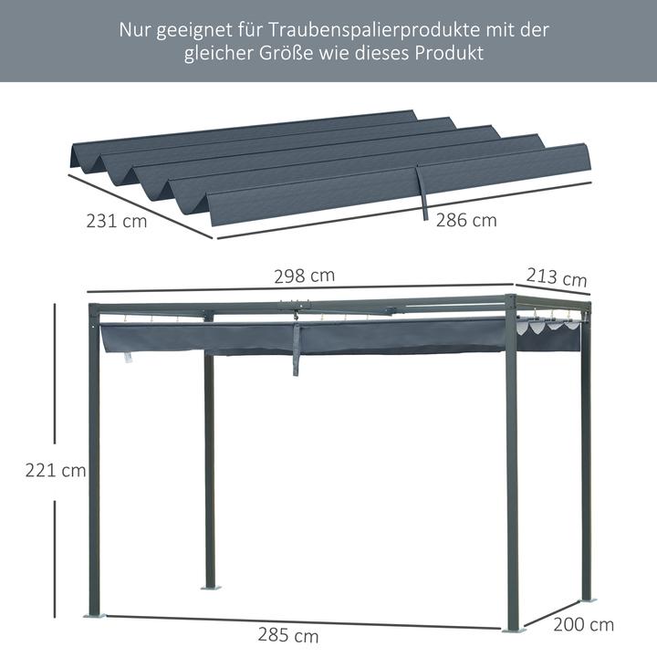 Produktbild Outsunny Ersatzdach für 3 x 2,15 m Gartenpavillons (286 cm, 245 cm)