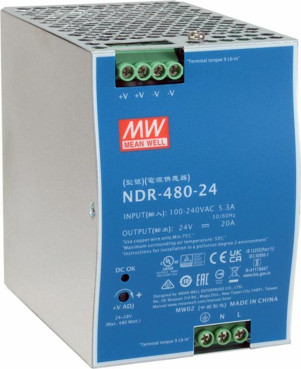 Image du produit LevelOne ind. Alimentation POW-2462 24VDC 480W rail DIN si (480 W)