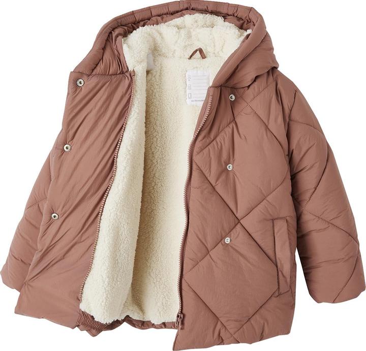 Produktbild Vertbaudet Mädchen Kapuzen-Steppjacke mit Teddyfleece-Futter, Wattierung Recycling-Polyester (116)