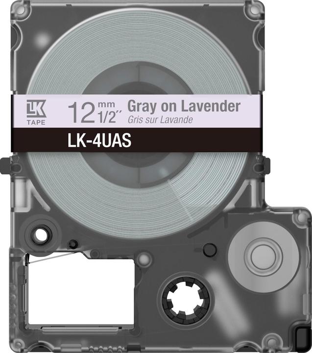 Actual product image Epson Soft Purple/Gray 12mm LK-4UAS (1.20 cm, Violet)
