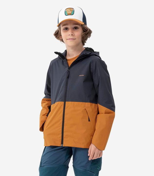 Actual product image Quechua Wanderjacke MH500 Kinder wasserdicht Gr. 122–170 Wandern grau/ocker