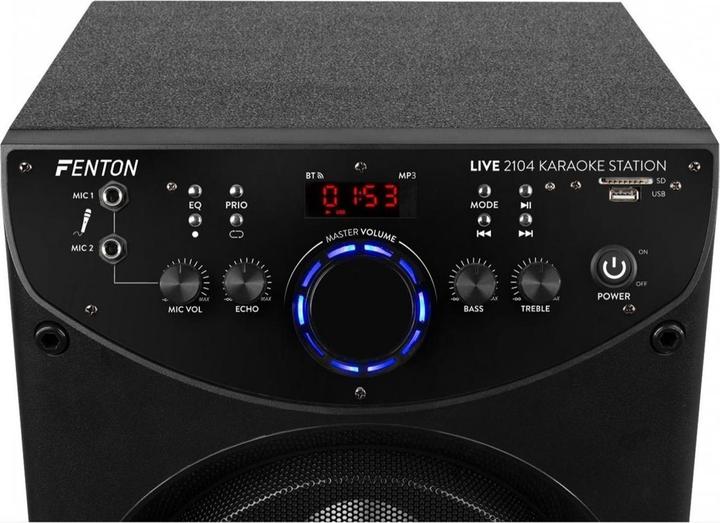 Produktbild Fenton Lautsprecher LIVE2104 Karaoke Maschine Schwarz (Aktiv, 1x 400 W)