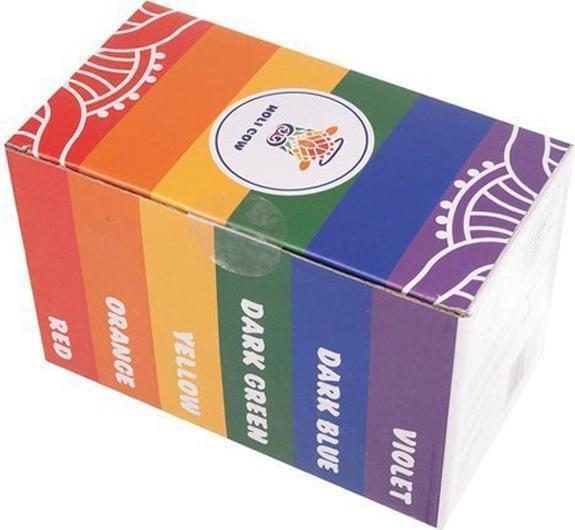Produktbild JTI Buntes Holi-Pulver – Set 6x100g (Dunkelgrün, Gelb, Lila, Orange, Dunkelblau, Weiss, 1 x)