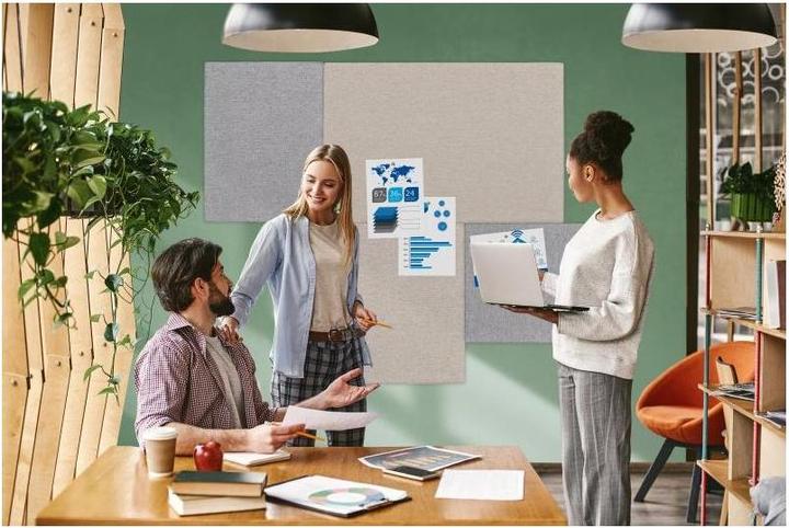 Actual product image Legamaster Pinboard Board Up light grey 75 cm x 50 cm (Bulletin board, 75 x 50 cm)