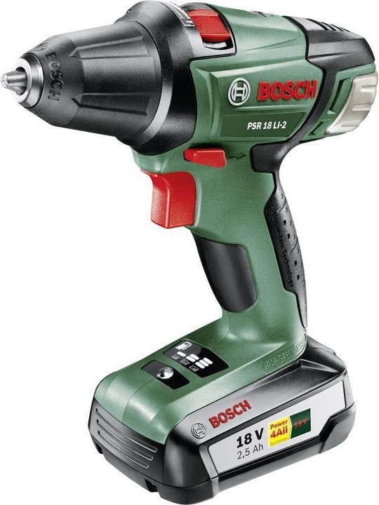 Bosch Home & Garden PSR 18 LI-2, 2 batterie + set di accessori (Batteria ricaricabile)