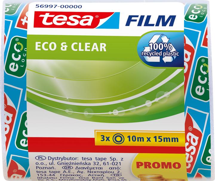 Actual product image tesa tesafilm 3x ECO & CLEAR adhesive tape (15 mm)