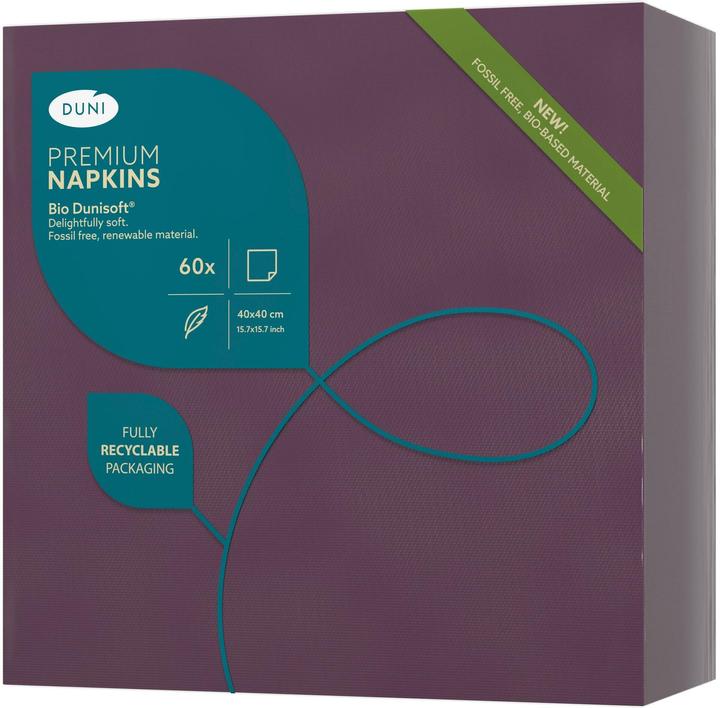 Produktbild Duni 60 BIO-DUNISOFT SERV 1/4F 40X40 PLUM (60 x, 40 x 40 cm)
