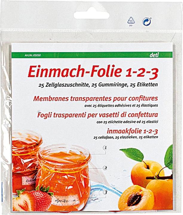 Produktbild Deti Konfitürenpapier Cellophan (25 Stk.)