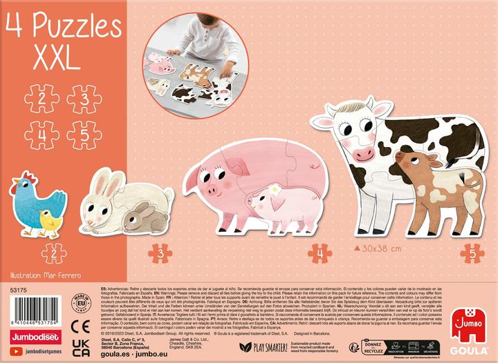 Actual product image Goula Puzzle animal mothers with babies (14 pieces)