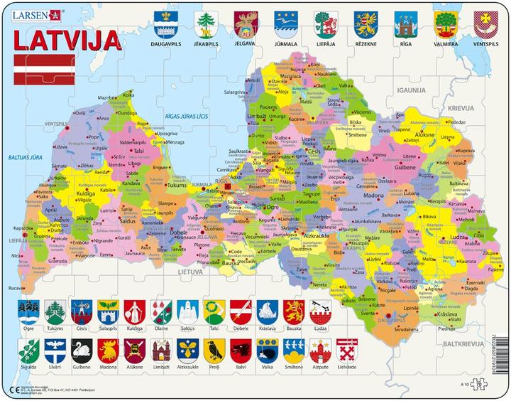 Actual product image Larsen Puzzle - Latvia (political) (70 pieces)