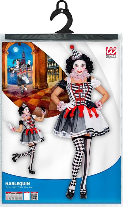 Produktbild Widmann MISS HARLEKIN (Kleid, Clownkragen, Manschetten, Minihut), S (S)