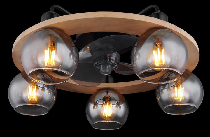 Produktbild Globo Ventilator Metall Schwarz Matt, 5xe27 (42 dB)