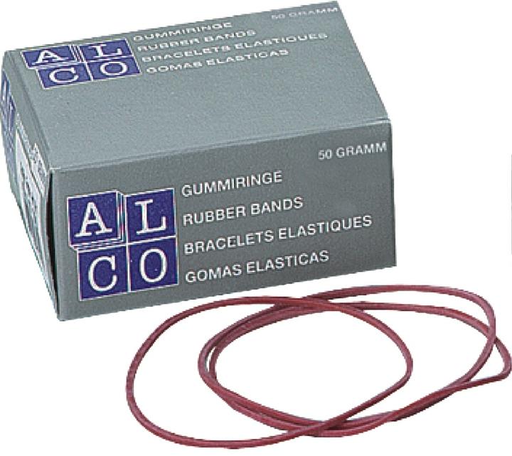 Produktbild Alco Gummibänder, Naturkautschuk, rot, verschiedene Grössen (1 Stk.)