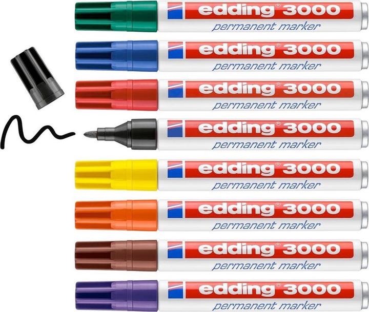 Label énergétique Edding Marqueur permanent 3000 (Multicolore, 3 mm, 10 x)