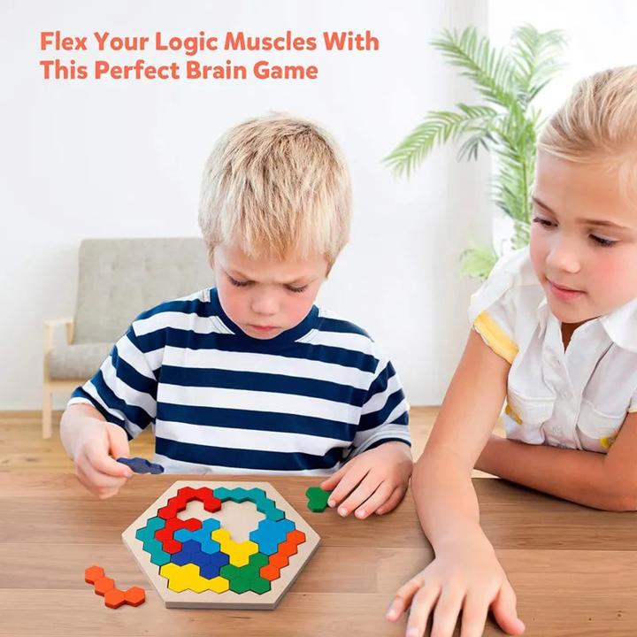 Image du produit Activity Board Puzzle en bois hexagonal 3D Jouets éducatifs pour enfants Conseil préscolaire