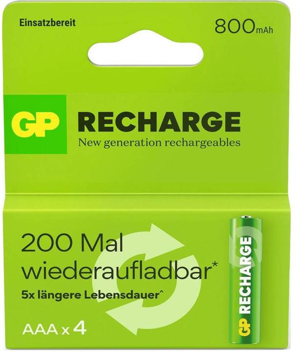 Energy Label GP Batteries GP Recharge Micro (AAA) rechargeable NiMH 800 mAh 1.2 V 4 pcs. (4 pcs., AA, 800 mAh)