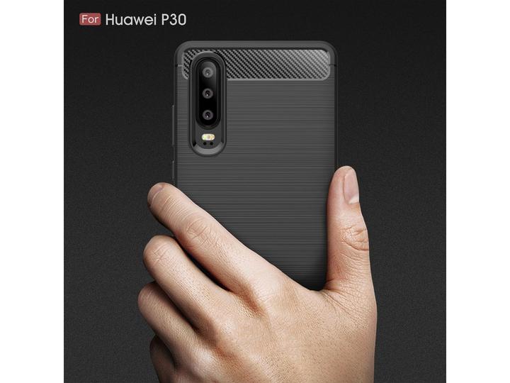 Produktbild Screenguard Huawei P30 Hülle Carbon Brushed Soft TPU (Huawei P30)