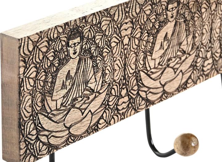 Produktbild DKD Home Decor Wandgarderobe Metall Mango-Holz natürlich Buddha Orientalisch 38 x 6 x 18 cm