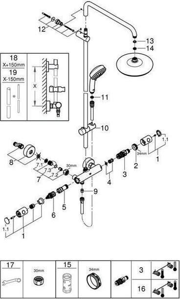 Produktbild Grohe Tempesta Cosmopolitan System 210 Duschsystem